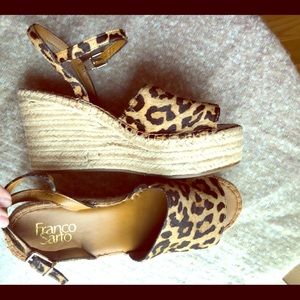 Franco Sarto Leopard/Camel Wedges